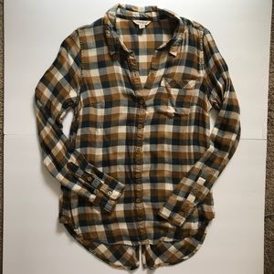 Lucky Brand Women’s Green Blue Flannel Small